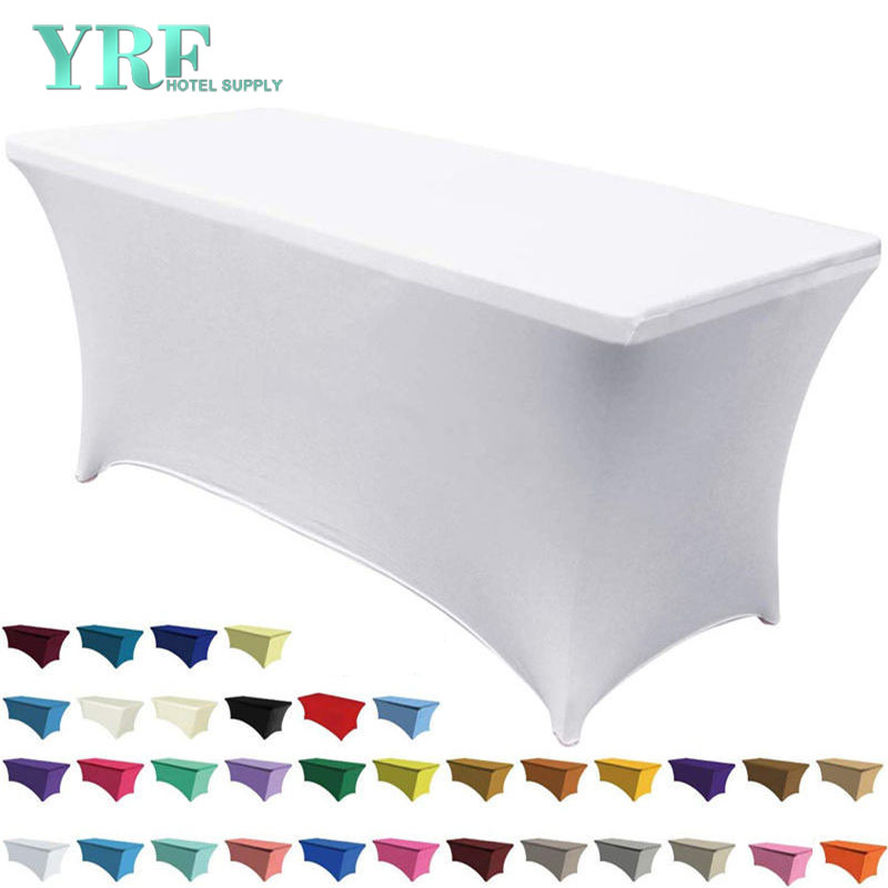 Cubierta de mesa de elastano elástico alargado blanco 6 pies / 72 "L x 30 " W x 30 "H Poliéster para hotel
