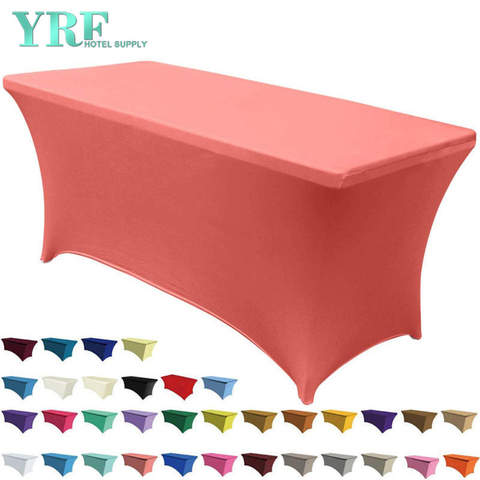 Cubierta de mesa de elastano elástico rectangular Coral 4 pies / 48 "L x 24 " W x 30 "H Poliéster para hotel