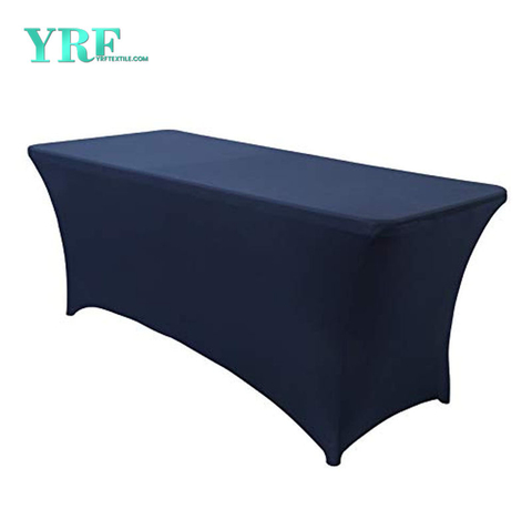 Cubierta de mesa de elastano elástico rectangular azul marino 4 pies / 48 "L x 24 " W x 30 "H Poliéster para fiesta