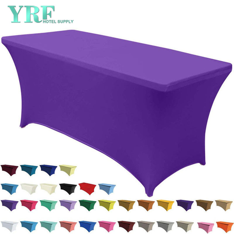 Cubierta de mesa de licra elástica oblonga púrpura 8 pies / 96 "L x 30 " W x 30 "H Poliéster para hotel