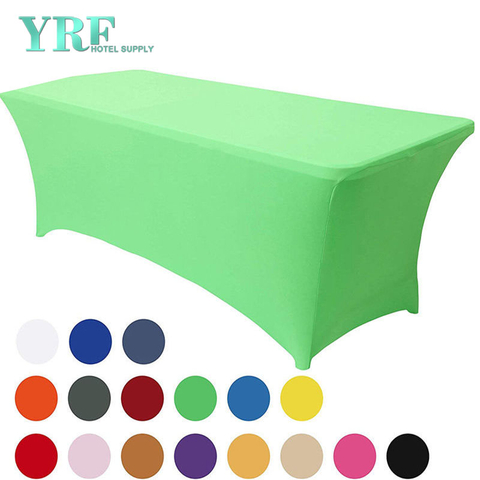 Cubierta de mesa de elastano elástico rectangular verde hierba 8 pies / 96 "L x 30 " W x 30 "H Poliéster para fiesta