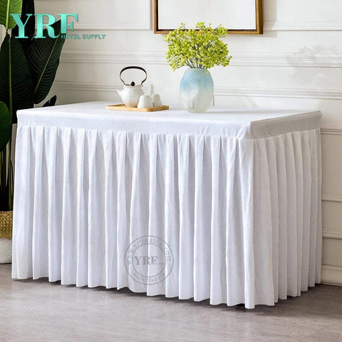 YRF falda de la tabla elegante al por mayor decorativo rizado blanco