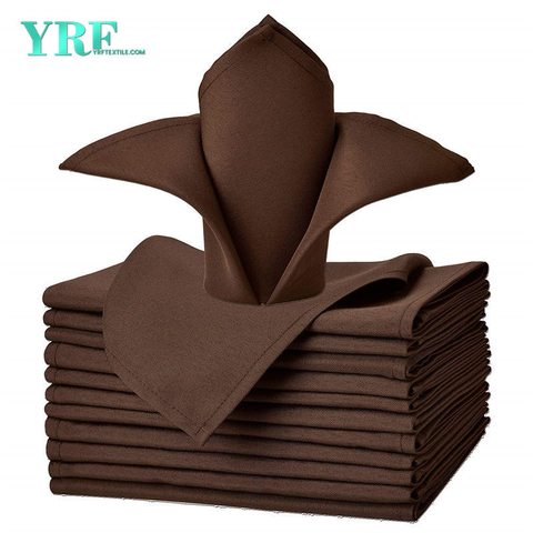 Servilletas de tela Pure Chocolate 17x17 "Pulgadas Pure 100% Poliéster lavable y reutilizable para restaurante
