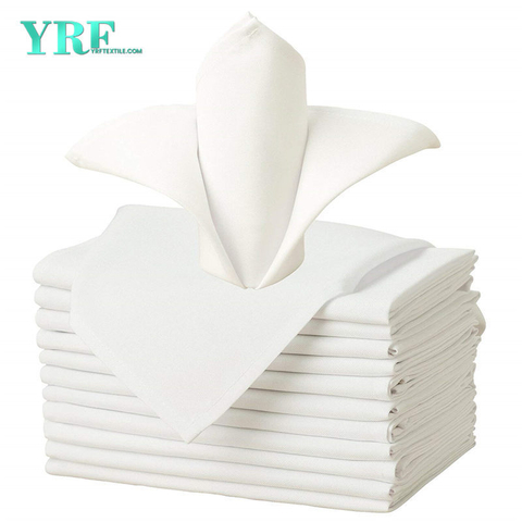 Servilleta de cena Pure Ivory 17x17 "pulgadas 100% poliéster lavable y reutilizable para fiestas