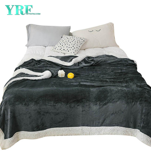 King Bed Coral Fleece Blanket Gris oscuro y blanco Estilo moderno Invierno Grueso
