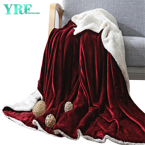 Impresión de manta de poliéster de felpa de doble cara rojo oscuro cálido y blanco para tamaño king