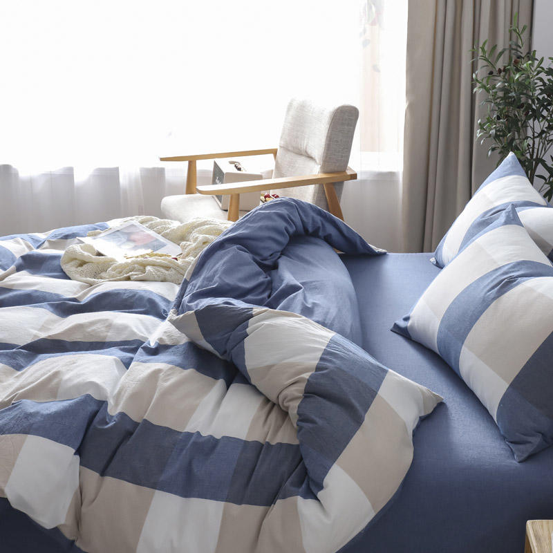 Ropa de cama para el hogar Sábanas de tela de algodón 4 piezas King Bed