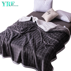 Tela escocesa gris oscura gruesa del invierno del diseño único de la manta de la fábrica para la cama King
