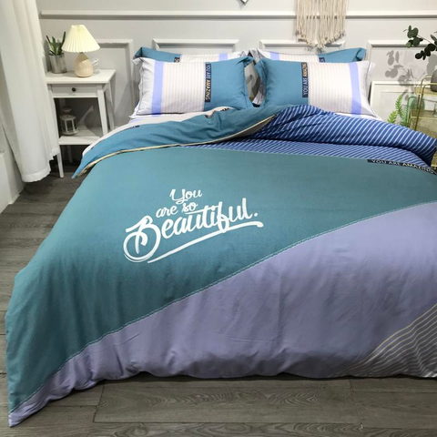 Venta al por mayor de ropa de cama de tela de algodón cómoda para juego de sábanas de cama doble